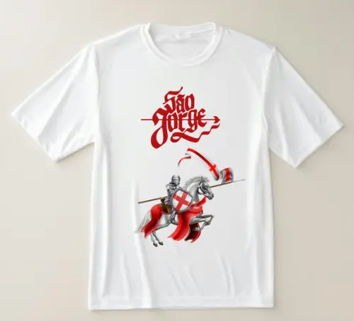 Camiseta São Jorge Guerreiro - Fé e Proteção em Cada Detalhe