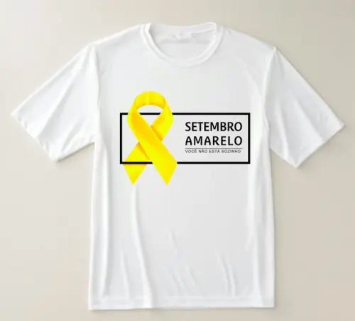 Camiseta Setembro Amarelo Laço em Destaque