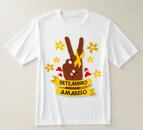 Camiseta Setembro Amarelo Paz, Amor e Conscientização
