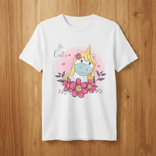 Camiseta Unicórnio Mágico Estampa Colorida