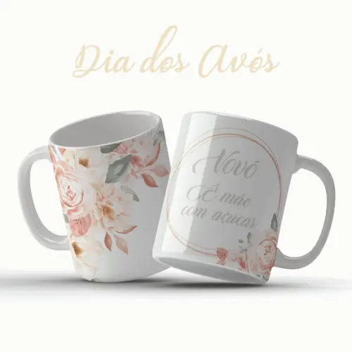 Caneca Dia dos Avós Vovó É Mãe com Açúcar