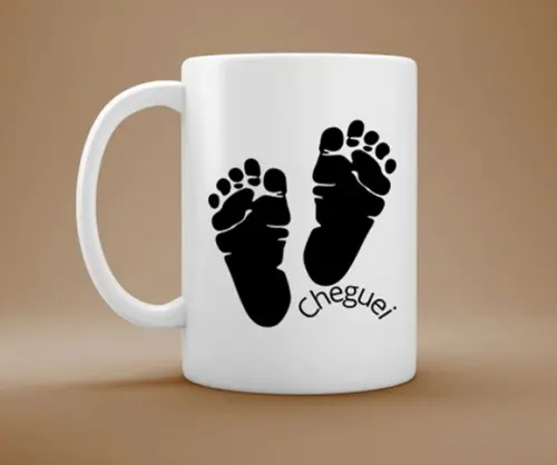 Caneca Nascimento cheguei - Presente de Boas-vindas