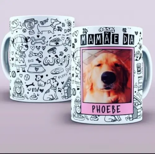 Caneca Personalizada Mamãe de Pet com Foto do Cachorro