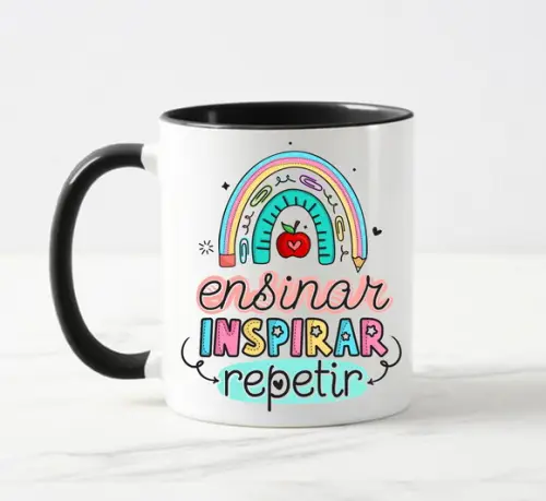 Caneca Professores Ensinar, Inspirar, Repetir