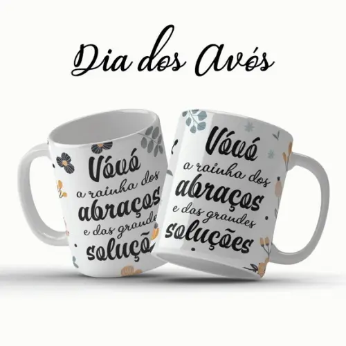 Caneca Vovó Rainha dos Abraços