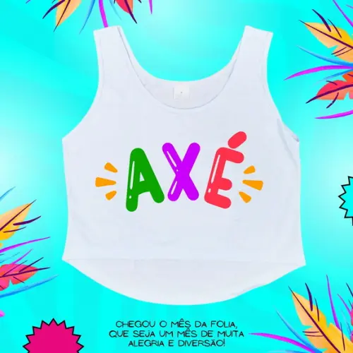 Cropped Carnaval Feminino Axé Cores Vibrantes Folia