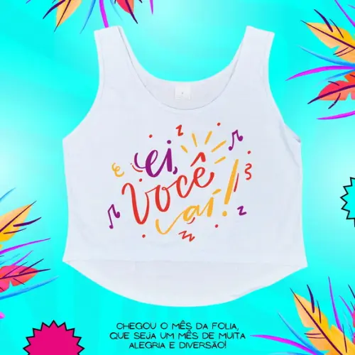 Cropped Carnaval Feminino Ei Você Aí Me Dá Um Dinheiro Aí
