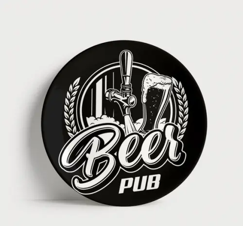 Prato Decorativo Bar & Pub - Tema Cerveja Vintage