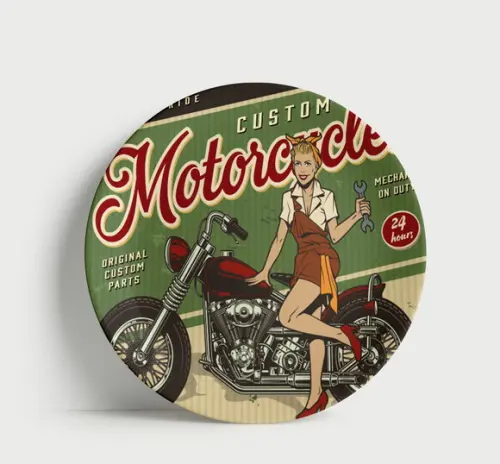 Prato Decorativo Custom Motorcycles - Porcelana 21cm