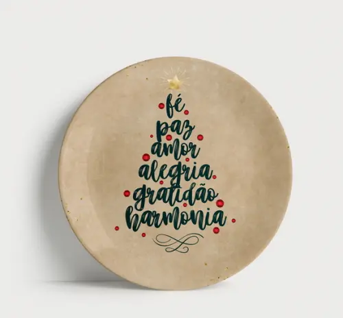 Prato Decorativo de Natal: Árvore de Boas Palavras