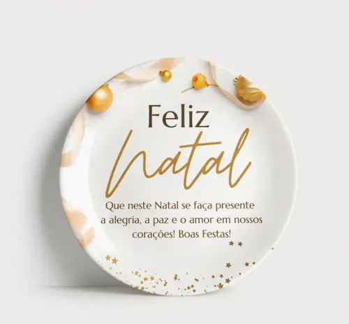 Prato Decorativo de Natal: Mensagem de Amor e Paz