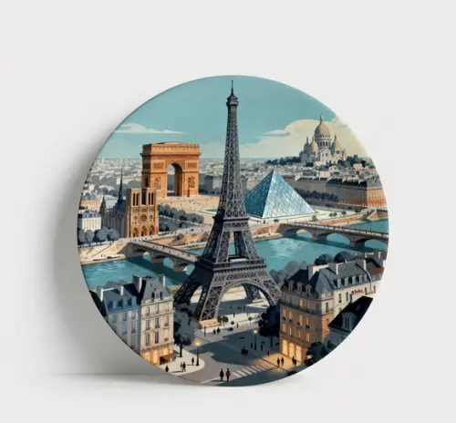 Prato Decorativo França Louvre - Paris em Cada Detalhe