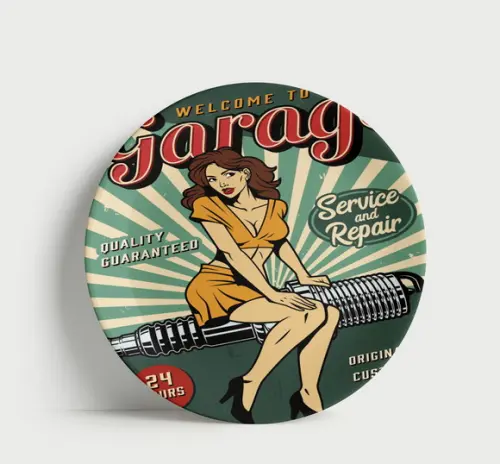 Prato Decorativo Garage Service And Repair - Porcelana 21cm
