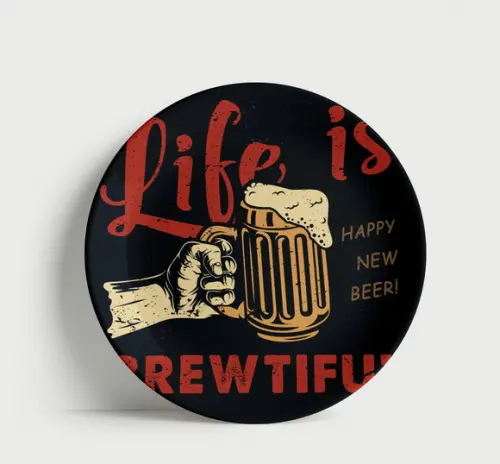 Prato Decorativo Life Is Brewtiful - Porcelana 21cm
