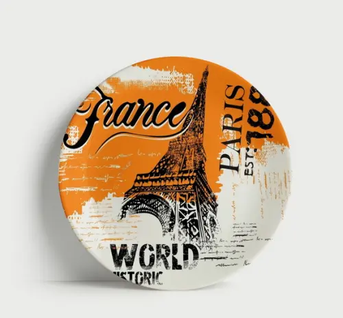 Prato Decorativo Paris França - Mesa ou Parede Vintage