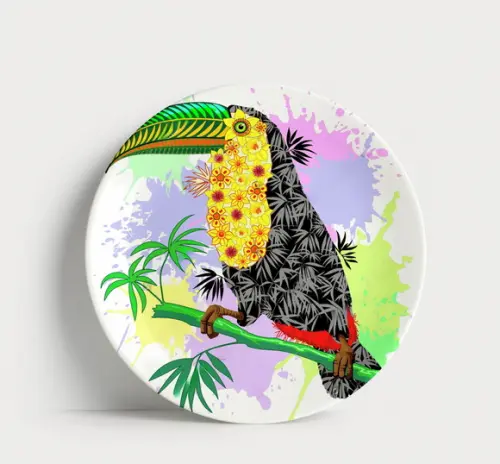 Prato Decorativo Tucano Pop Art & Tropical