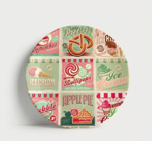 Prato Decorativo Vintage: Coleção Doces e Delícias