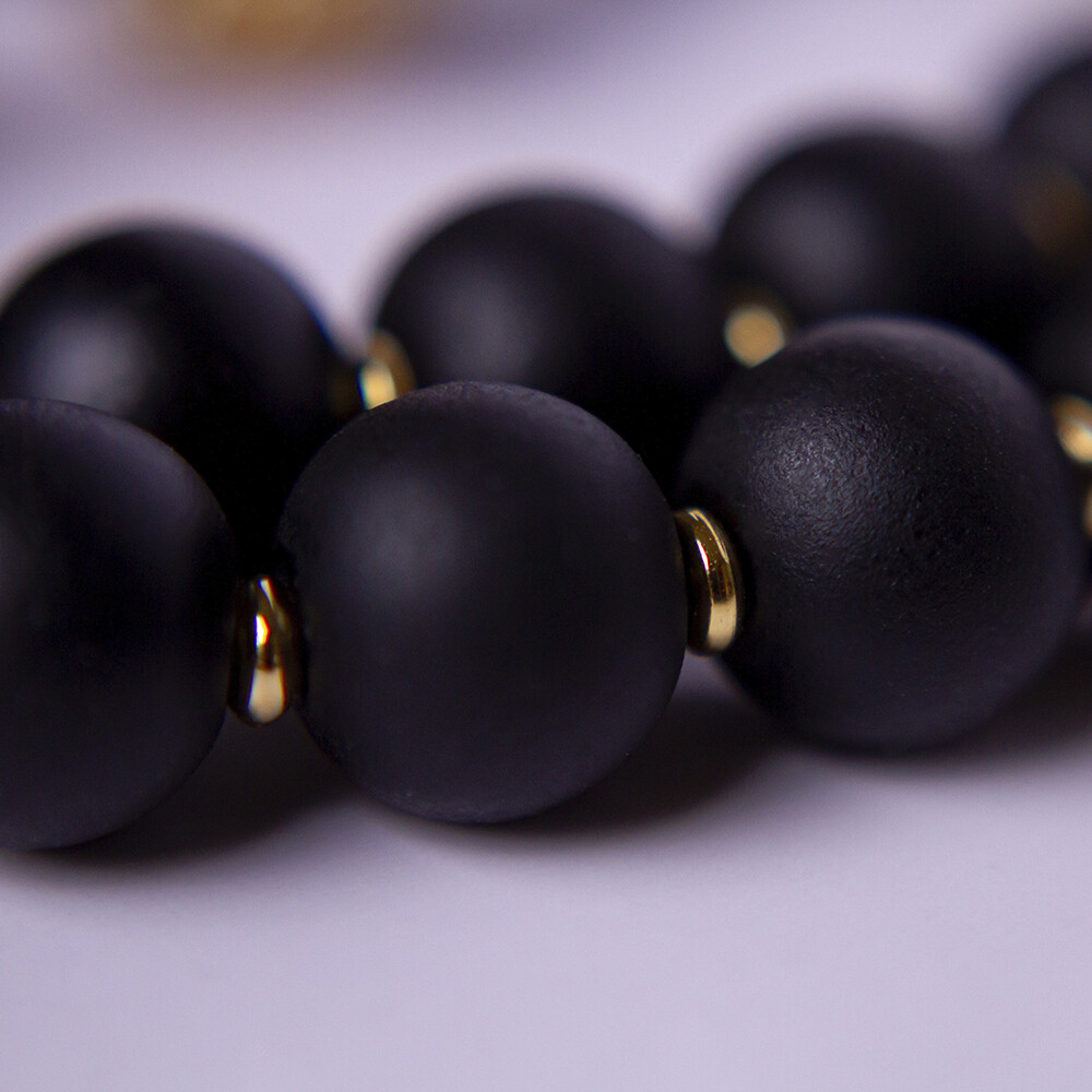 Terço Santa Rita de Cássia Preto Dourado | Presente Católico