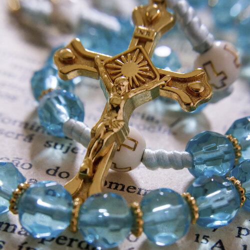 Terço Nossa Senhora Aparecida Azul Claro | Artesanal