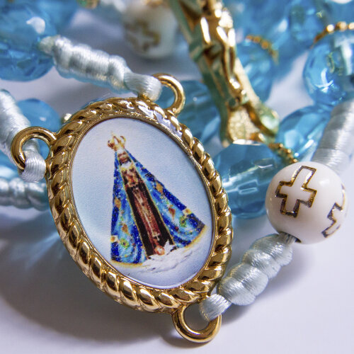 Terço Nossa Senhora Aparecida Azul Claro | Artesanal