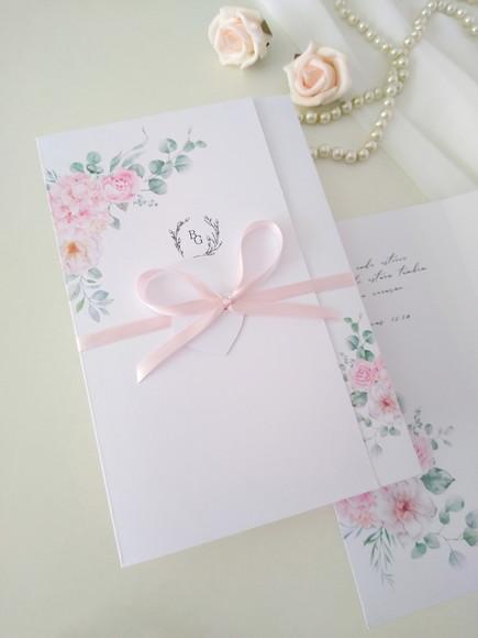 Convite Casamento Floral Rosa | Coleção Pétala