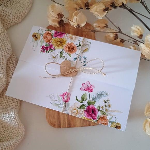 Convite de Casamento Boho Rosa Pink