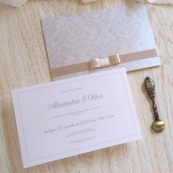 Convite de Casamento Clássico Tradicional