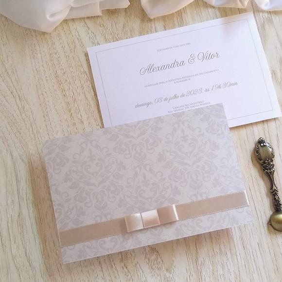 Convite de Casamento Clássico Tradicional