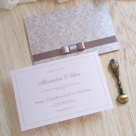 Convite de Casamento Clássico Tradicional