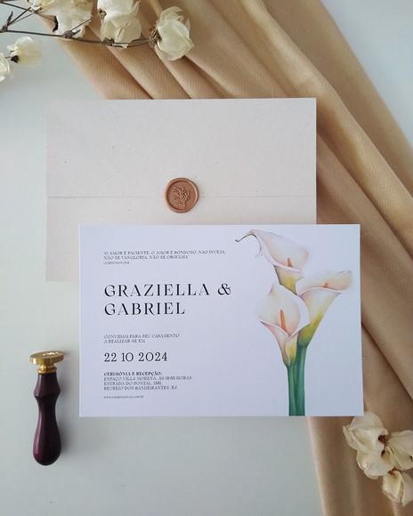 Convite de Casamento Copo de Leite Lírio