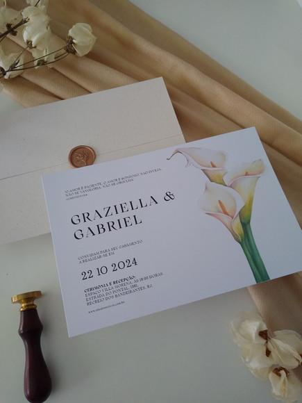 Convite de Casamento Copo de Leite Lírio