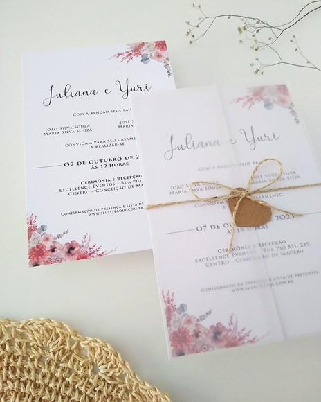 Convite de Casamento Floral