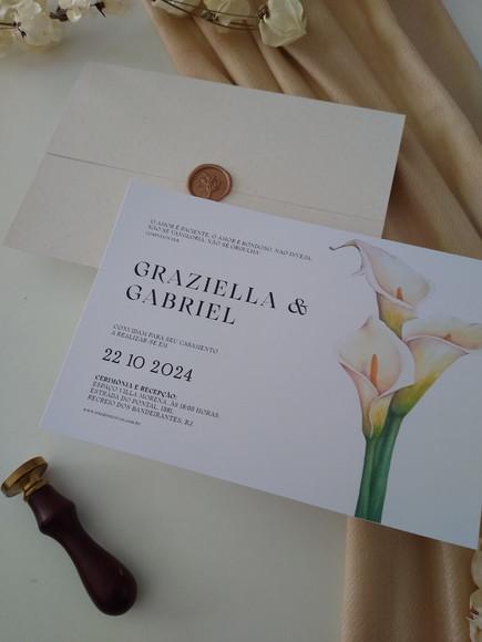 Convite de Casamento Copo de Leite Lírio
