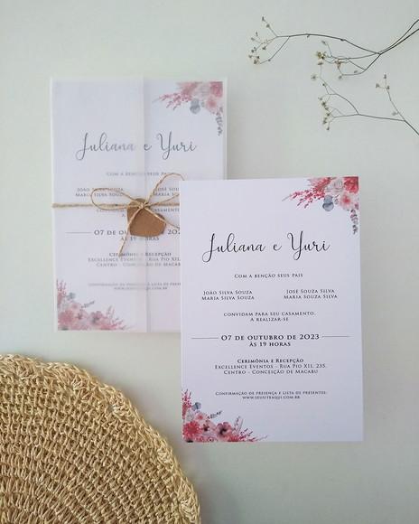 Convite de Casamento Floral