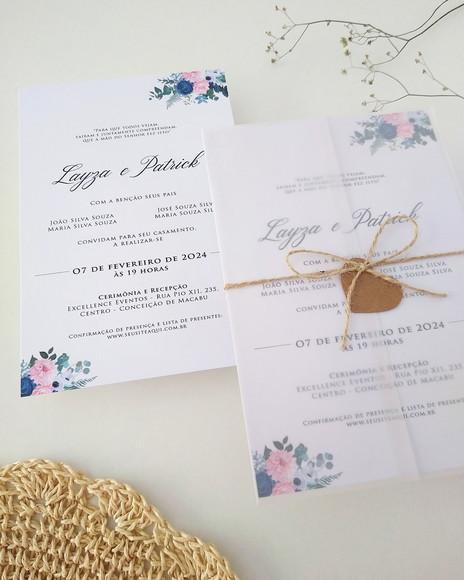 Convite de Casamento Floral