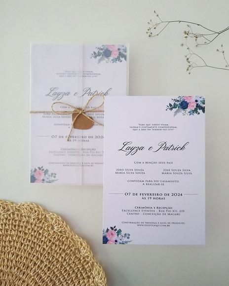Convite de Casamento Floral