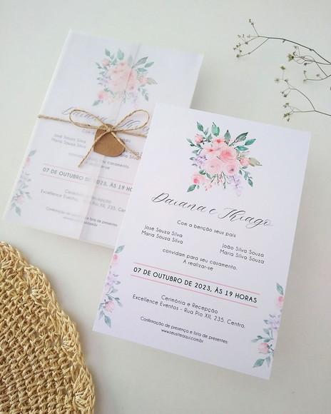 Convite de Casamento Floral