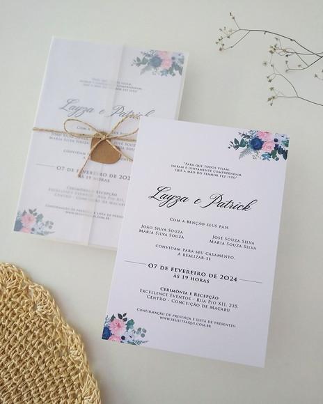 Convite de Casamento Floral
