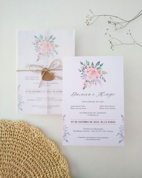 Convite de Casamento Floral