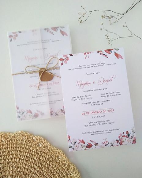 Convite de Casamento Floral