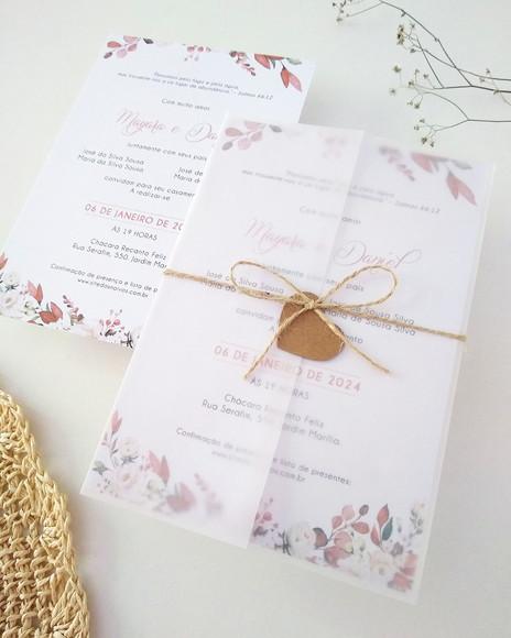 Convite de Casamento Floral