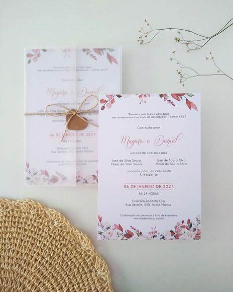 Convite de Casamento Floral