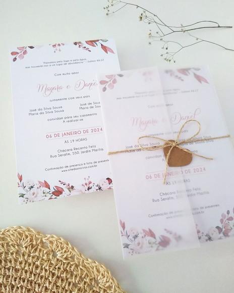 Convite de Casamento Floral