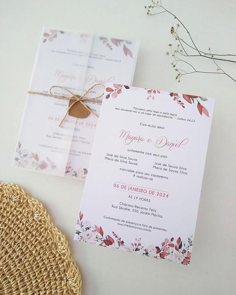 Convite de Casamento Floral