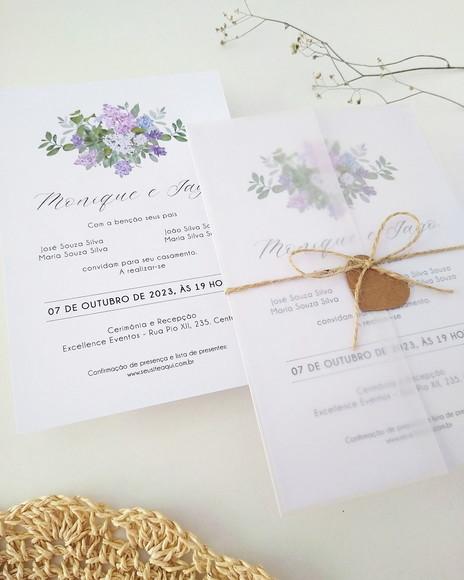 Convite de Casamento Floral