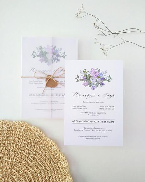 Convite de Casamento Floral