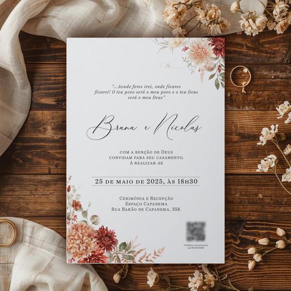 Convite de Casamento Terracota | Coleção Âmbar