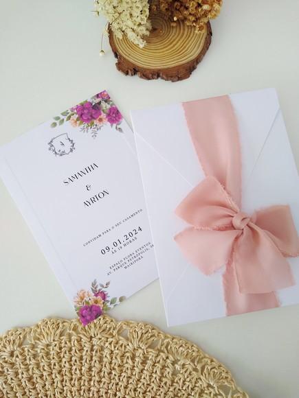 Convite de Casamento Fúcsia