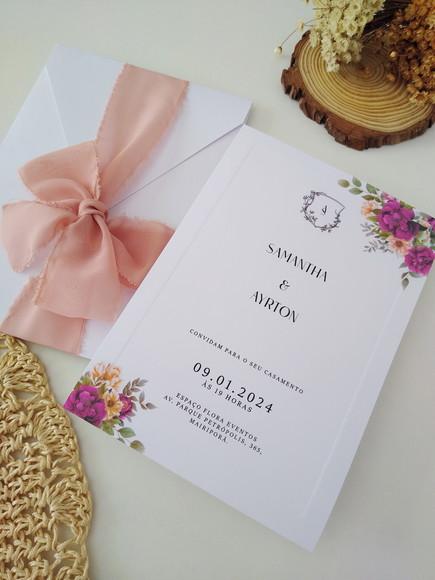 Convite de Casamento Fúcsia