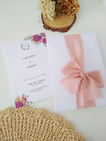Convite de Casamento Fúcsia